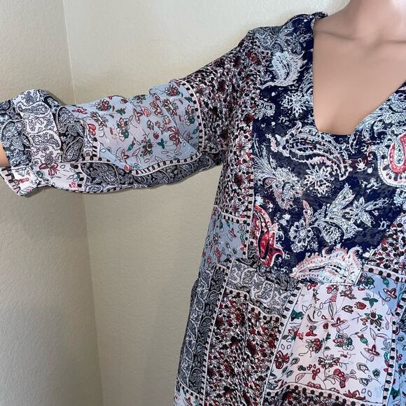 Simply Noelle Flowy Boho Dress with Slip Size S/M (8-10) Blue Swim cover up - Picture 7 of 11